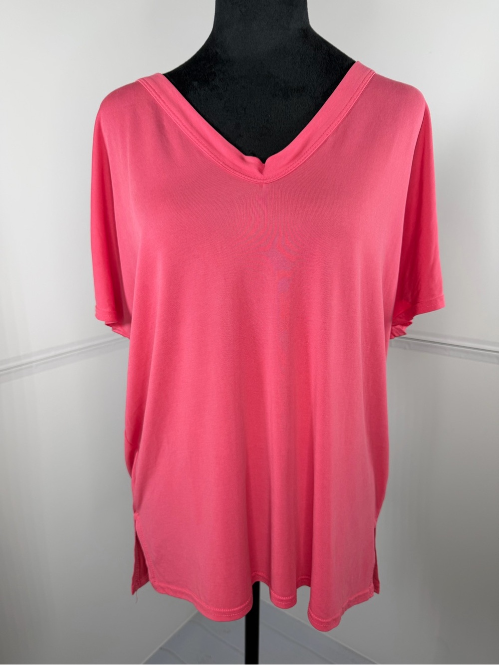 Piko 1988 Pink Oversized V-Neck Tunic Top Size Small